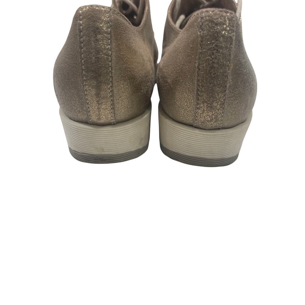 Donna Piu Made in Italy Metallic Bronze Perforated Oxford Shoes size 38 euro - Picture 3 of 7